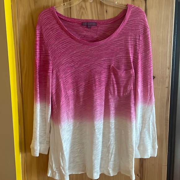 Z by Zobha Ombre Long Sleeve Cut Out Back Shirt sz Lg - Picture 1 of 5